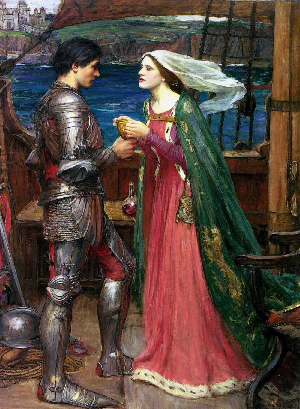 Tristan et Isolde avec la potion - John William Waterhouse image 1 tableau peint à l’huile sur toile