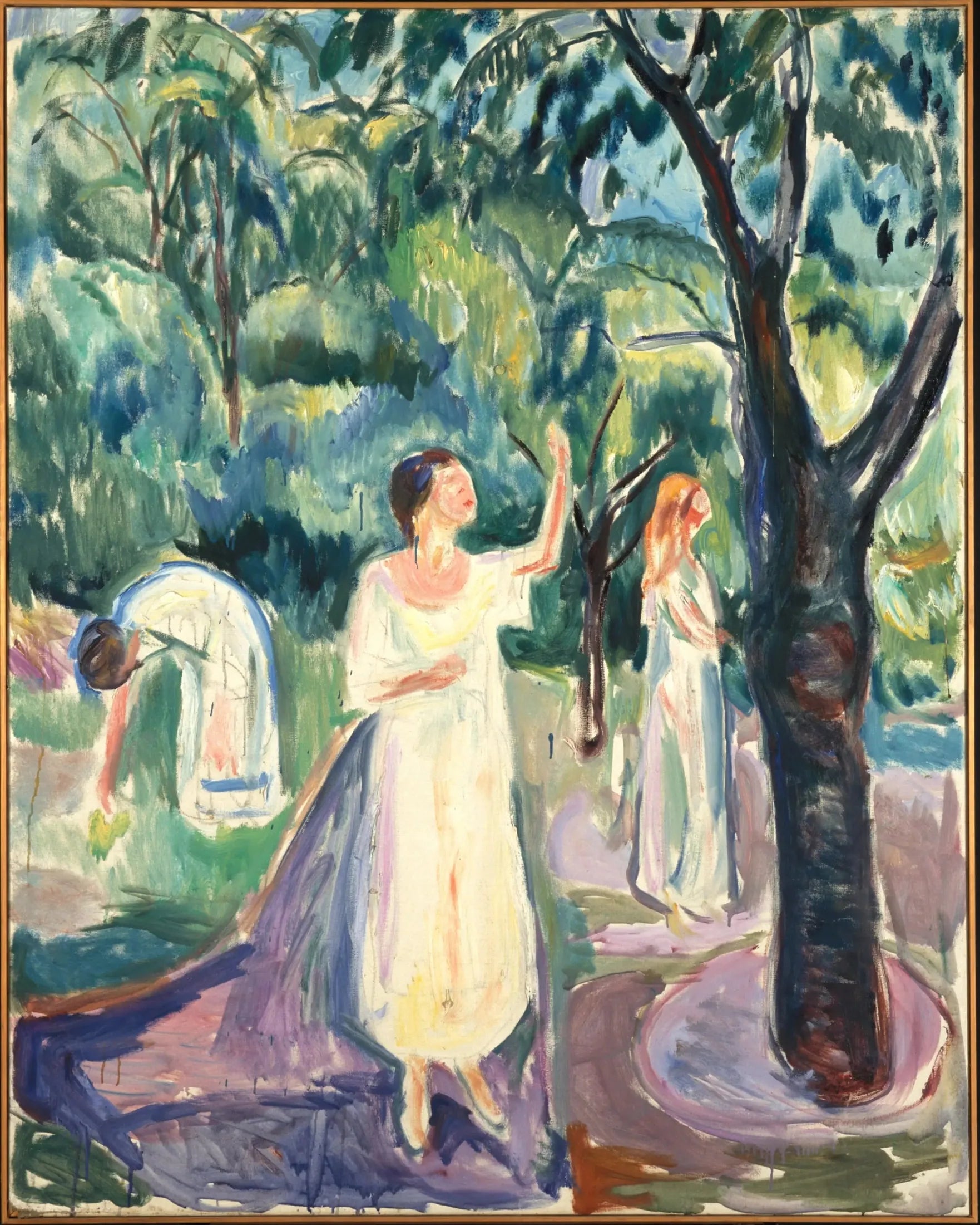 Trois Femmes au jardin - Edvard Munch image 1 reproduction artisanale de tableau