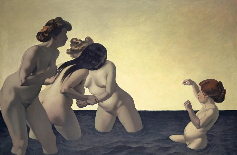 水遊びをする三人の女性と小さな女の子 - フェリックス・ヴァロトン

Source:
Trois femmes et une petite fille jouant dans l'eau - Félix Vallotton