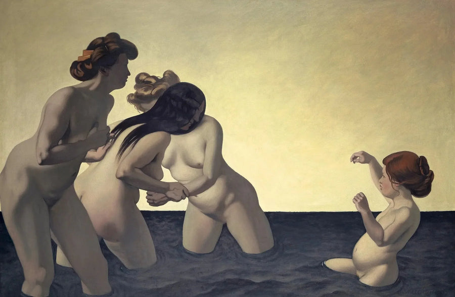 水遊びをする三人の女性と小さな女の子 - フェリックス・ヴァロトン

Source:
Trois femmes et une petite fille jouant dans l'eau - Félix Vallotton