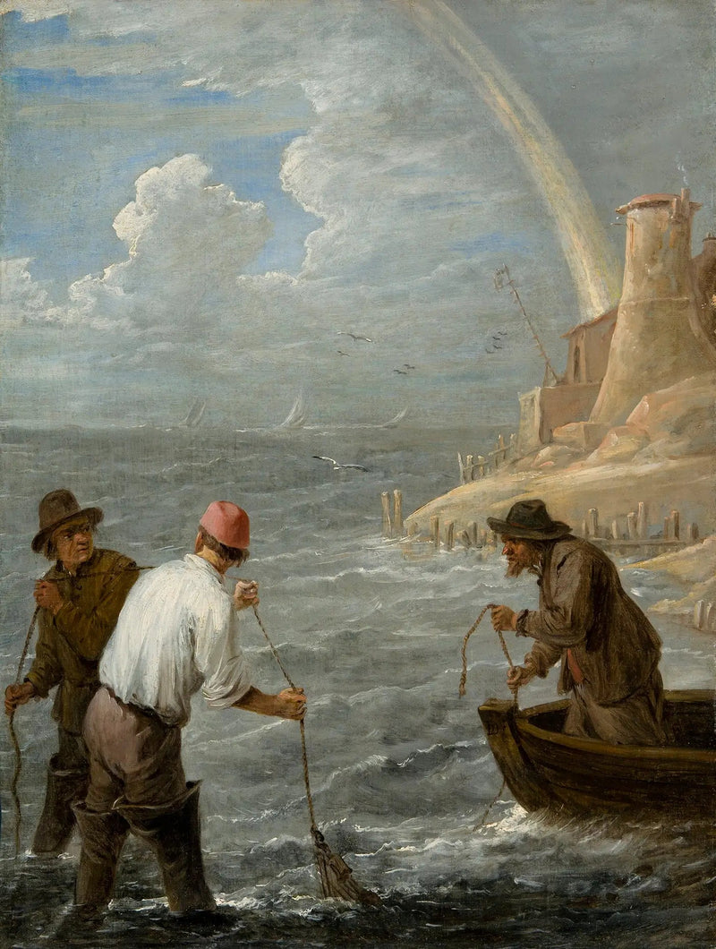 三人の漁師が網を投げている - デイヴィッド・テニエール・ル・ジュヌ

Source:
Trois pêcheurs lançant leurs filets - David Teniers le Jeune