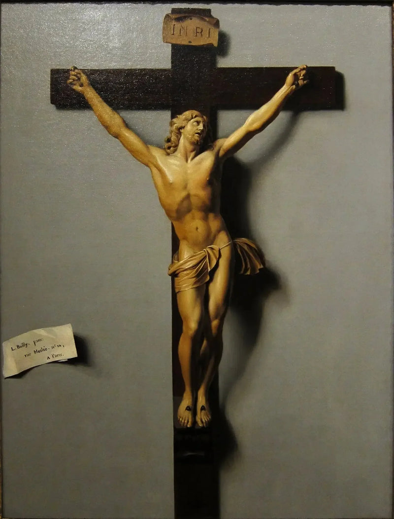 象牙と木製の十字架のトロンプ・ルイユ - ルイ＝レオポルド・ボイリー

Source:
Trompe l'œil au crucifix en ivoire et en bois - Louis-Léopold Boilly