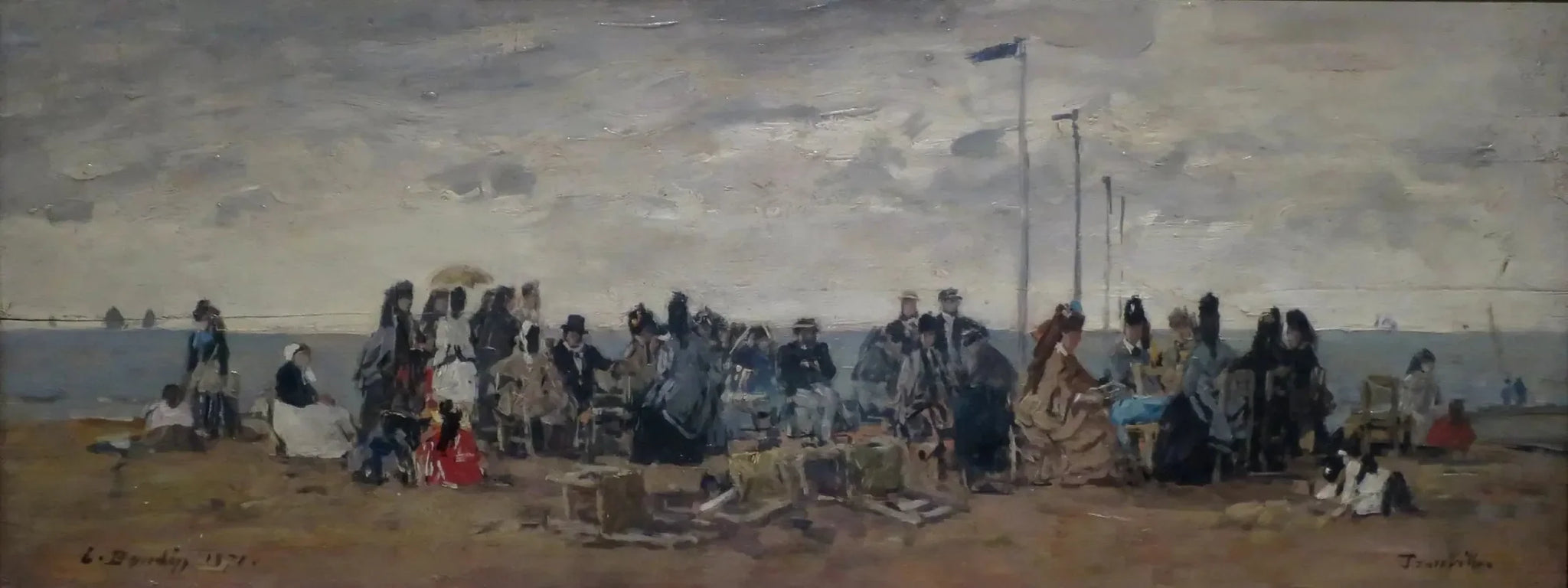Trouville. Scène de plage - Eugène Boudin image 1 tableau peint à l’huile sur toile