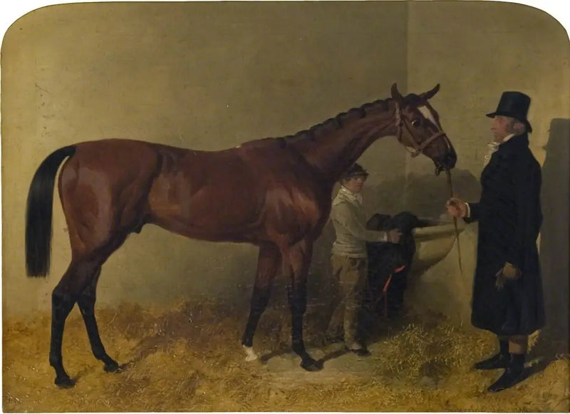 ジョン・フレデリック・ヘリング Sr.による馬房の中のブリーディングホース - サラブレッドの馬

Source:
Un cheval de course bai dans un box - John Frederick Herring, Sr.