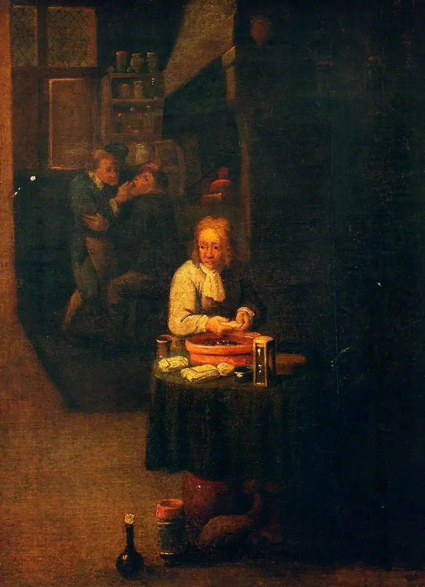 外科医がギプスを準備している - デイヴィッド・テニエール・ル・ジュヌ

Source:
Un chirurgien prépare un plâtre - David Teniers le Jeune