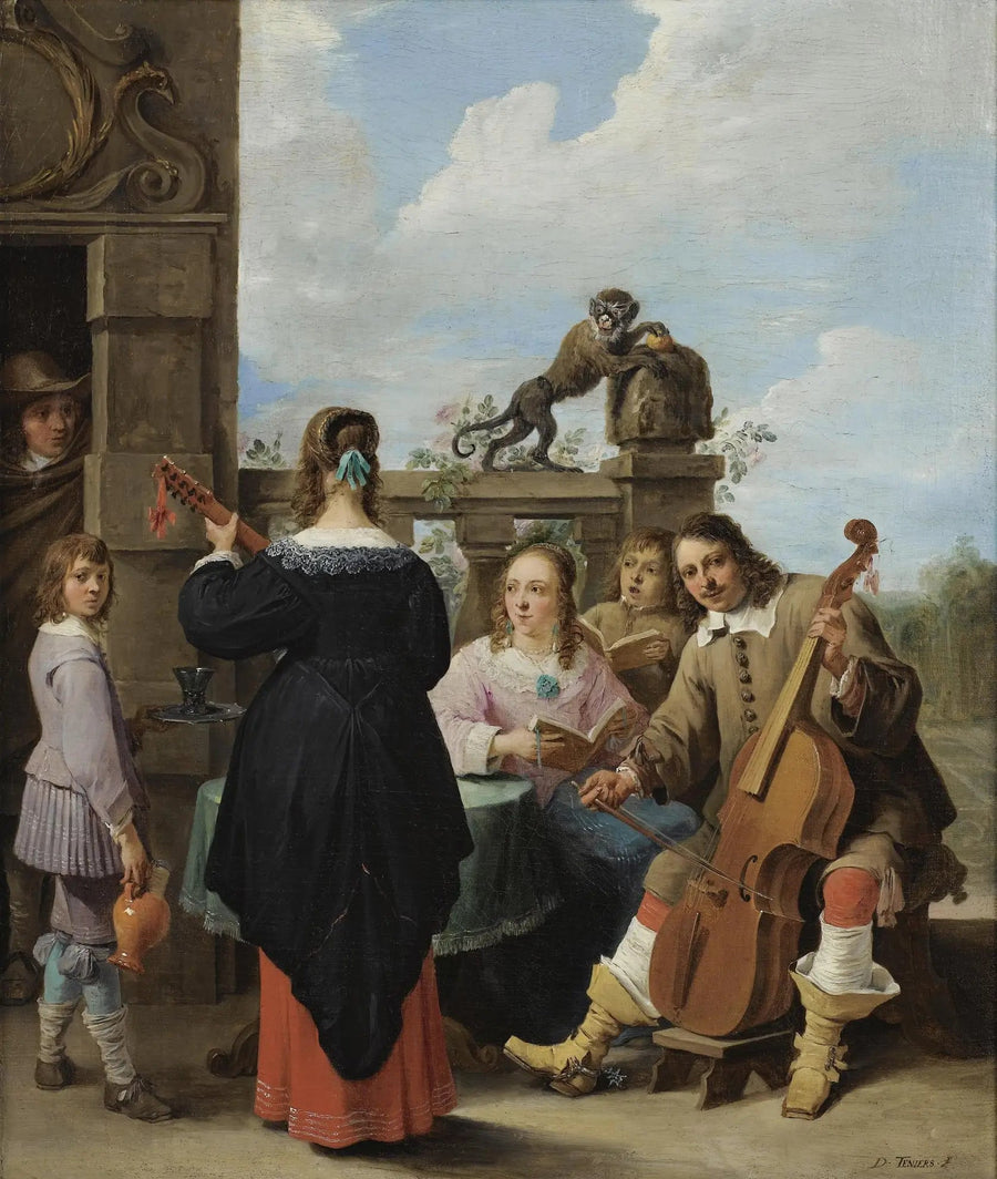 家族のコンサートがテラスで行われている - デイヴィッド・テニエール・ル・ジュヌ

Source:
Un concert familial sur une terrasse - David Teniers le Jeune