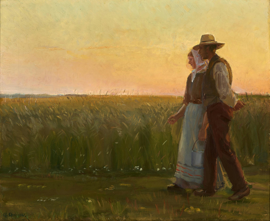 Un garçon et une fille. - Anna Ancher