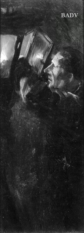 ランタンに火をつける男 - アドルフ・フォン・メンツェル