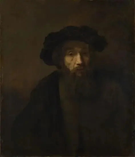 Un homme barbu avec une casquette - Rembrandt image 1 reproduction artisanale de tableau