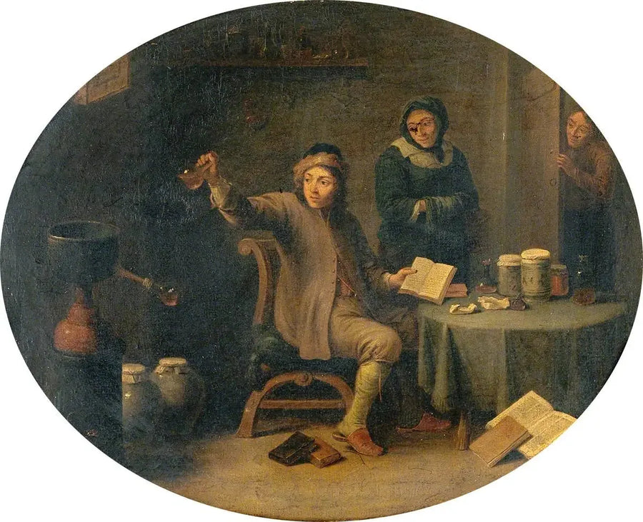 男性が尿瓶を調べている様子 - デイヴィッド・テニエール・ジュニア

Source:
Un homme examinant une fiole d'urine - David Teniers le Jeune