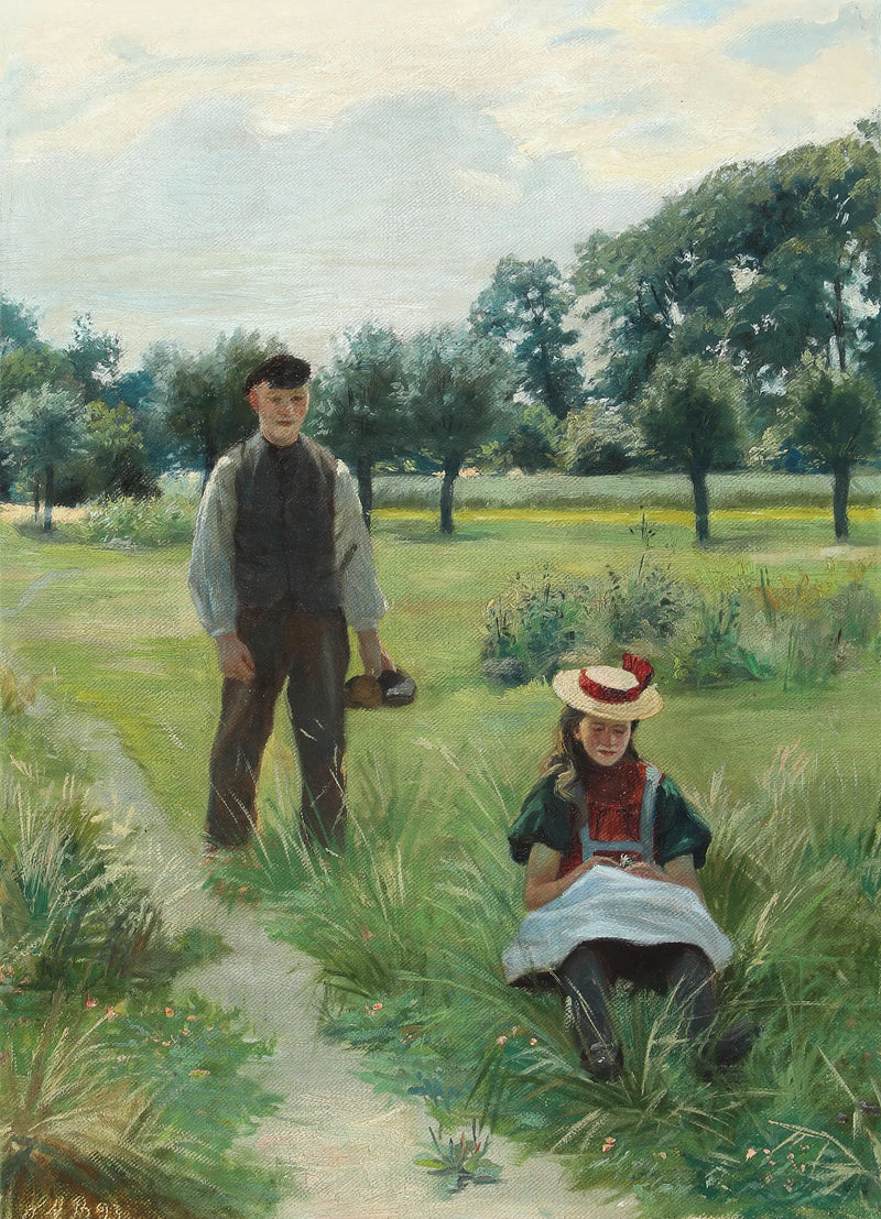 夏の日に若い男性と女性と共に。 - H. A. Brendekilde

Source:
Un jour d'été avec un jeune homme et une femme. - H. A. Brendekilde