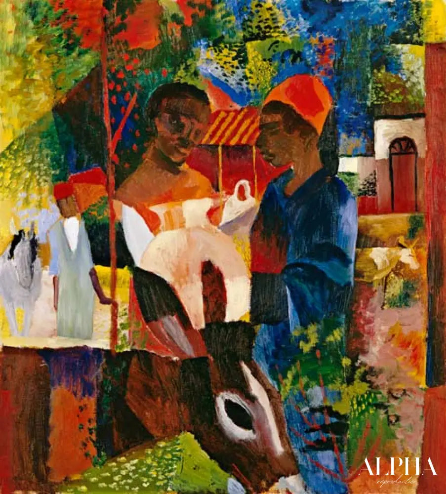 Un marché à Tunis - August Macke - Reproductions de tableaux et peintures haut de gamme