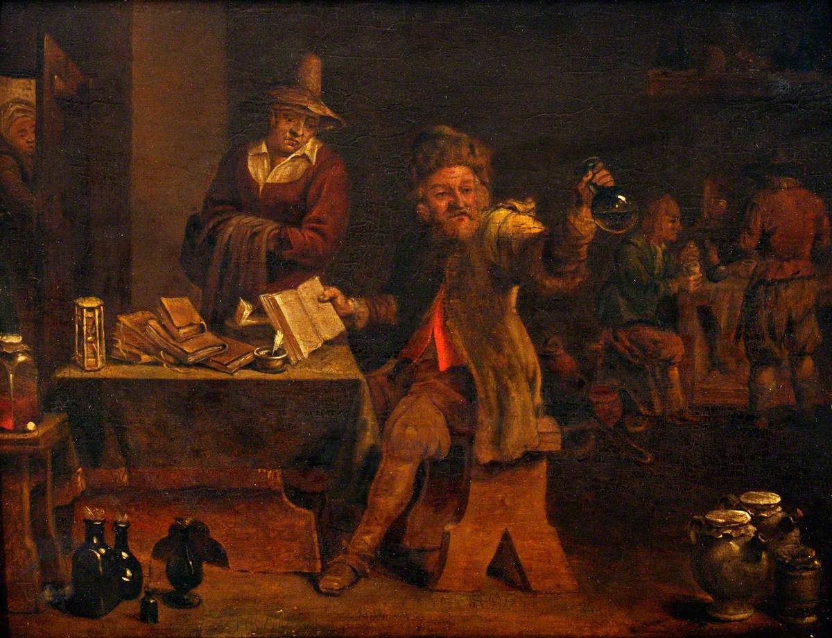 Un médecin examine l’urine apportée par une patiente - David Teniers le Jeune - Alpha Reproduction