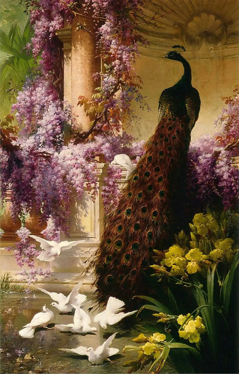 庭園の中のクジャクとハト - ユージェン・ビドー

Source:
Un paon et des colombes dans un jardin - Eugène Bidau
