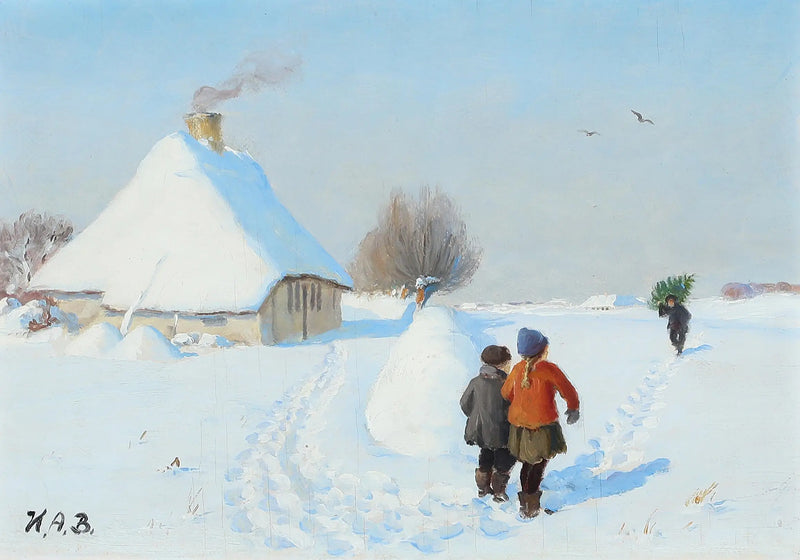 雪景色と雪の中の二人の子供たち - H. A. Brendekilde

Source:
Un paysage enneigé avec deux enfants dans la neige. - H. A. Brendekilde