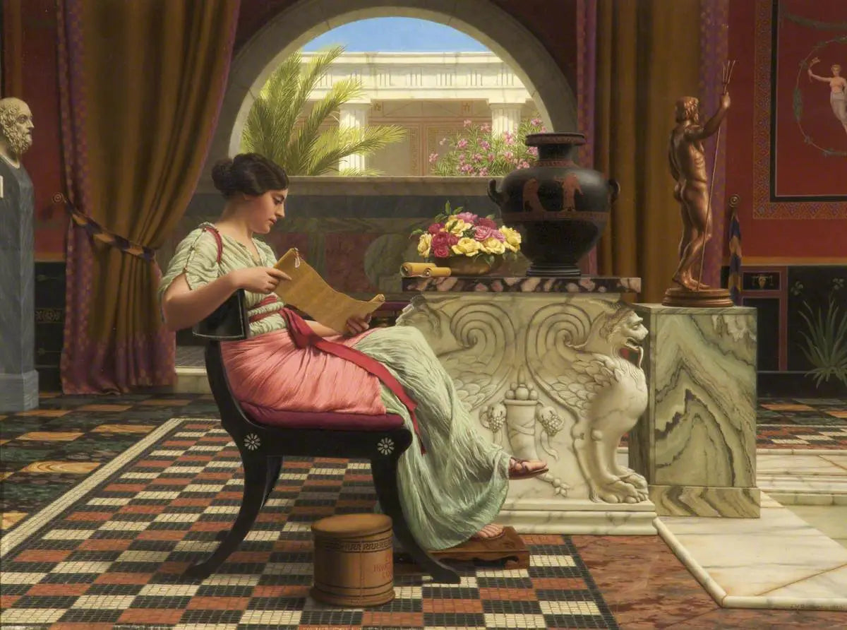 Un poète préféré - John William Godward image 1 reproduction artisanale de tableau