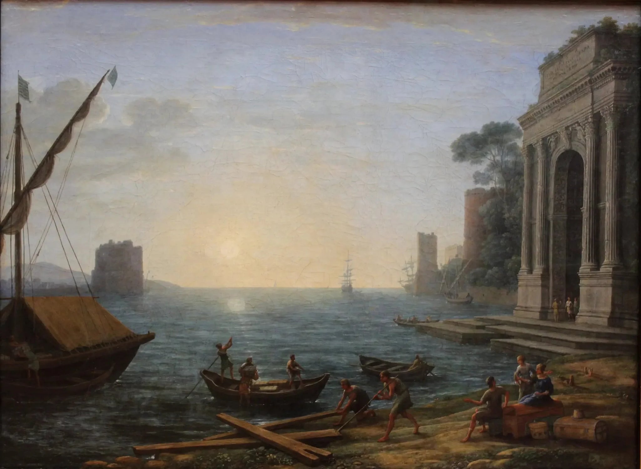Un port maritime au lever du soleil - Claude Lorrain image 1 reproduction réalisée par Alpha Reproduction