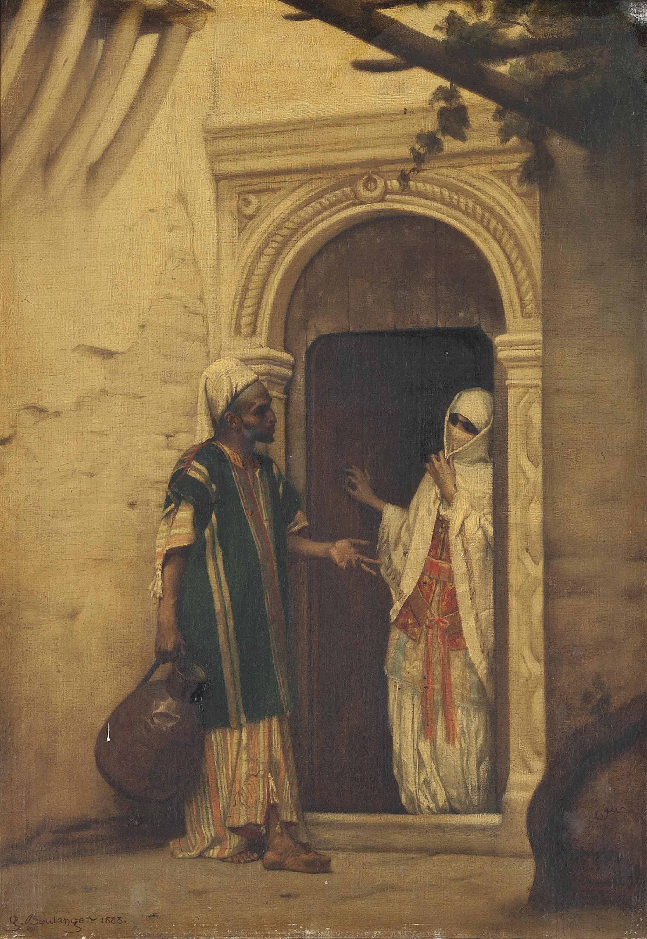 Un porteur d'eau à l'entrée du harem - Gustave Boulanger image 1 reproduction réalisée par Alpha Reproduction