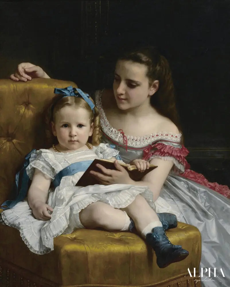 Un portrait d’Eva et Frances Johnston - William Bouguereau Reproductions de tableaux à la peinture à l’huile