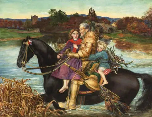 Un rêve du passé : Sir Isumbras au Ford - John Everett Millais image 1 tableau peint à l’huile sur toile