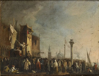 Un spectacle de marionnettes sur la Piazzetta Venise - Canaletto - Alpha Reproduction
