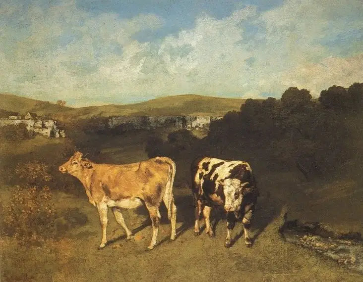 Un Taureau et une Génisse - Gustave Courbet image 1 reproduction réalisée par Alpha Reproduction