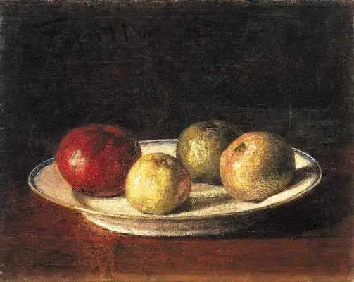 リンゴの皿 - アンリ・ファンタン＝ラトゥール

Source:
Une assiette de pommes - Henri Fantin-Latour