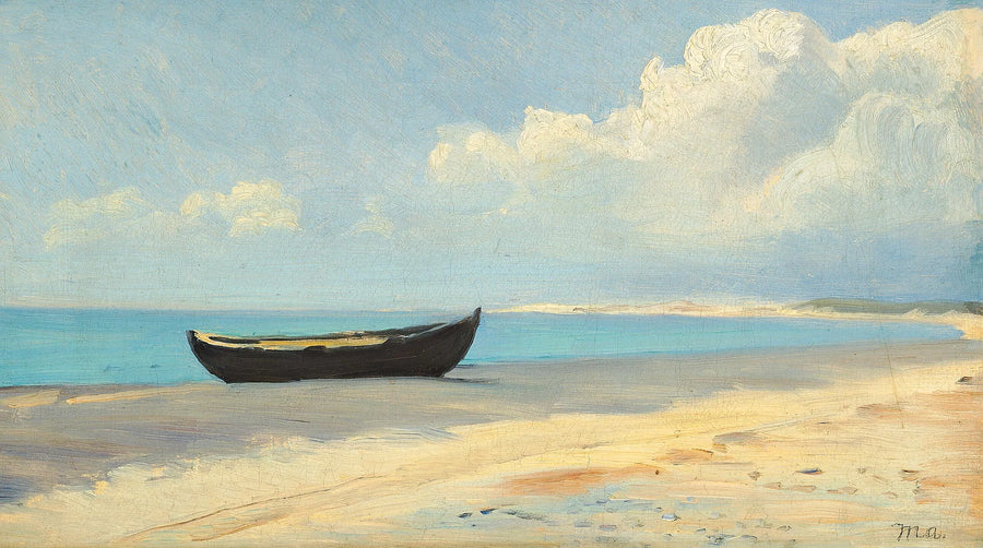 Une barque à rames sur la plage, à Skagen. - Michael Peter Ancher