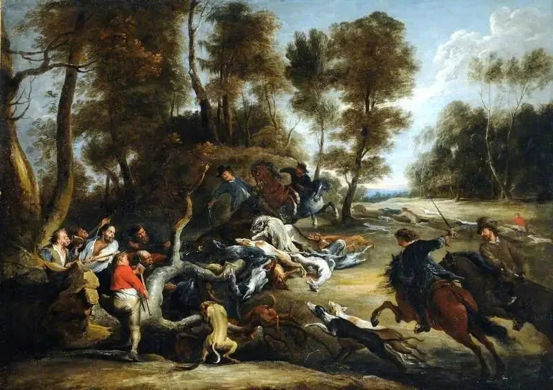 Une chasse au sanglier - Peter Paul Rubens image 1 reproduction artisanale de tableau