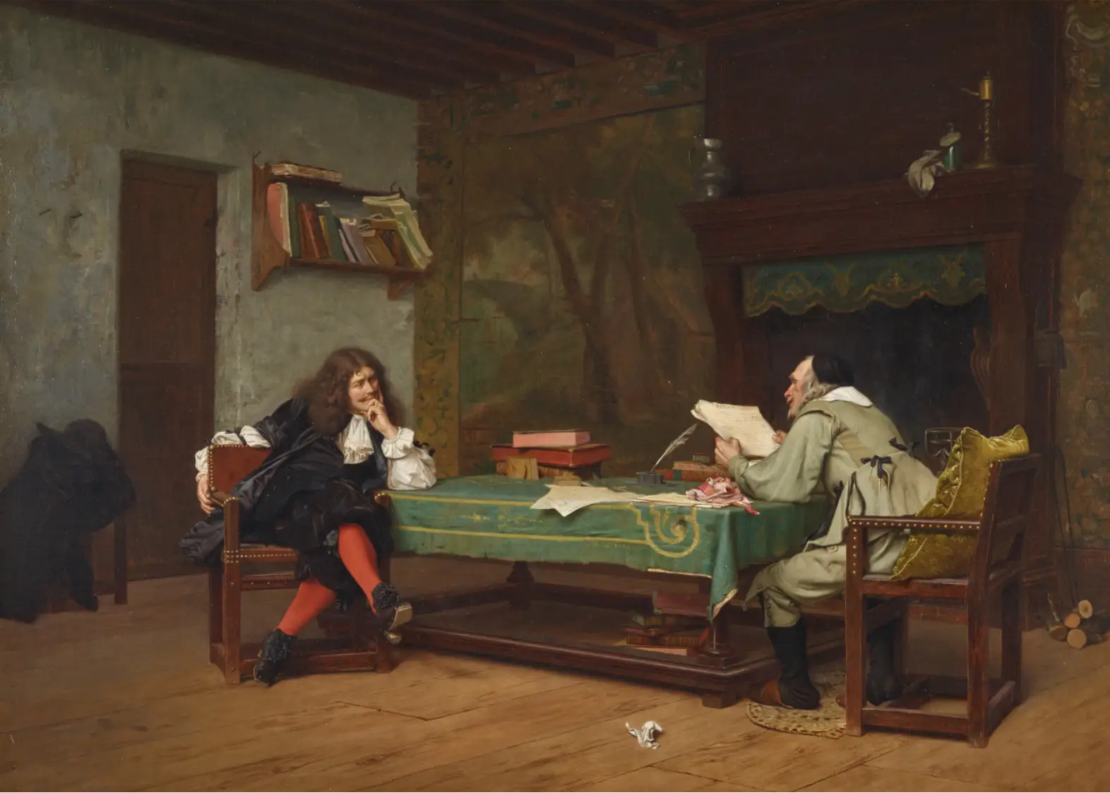 Une collaboration (Molière et Corneille - Jean-Léon Gérôme image 1 reproduction artisanale de tableau