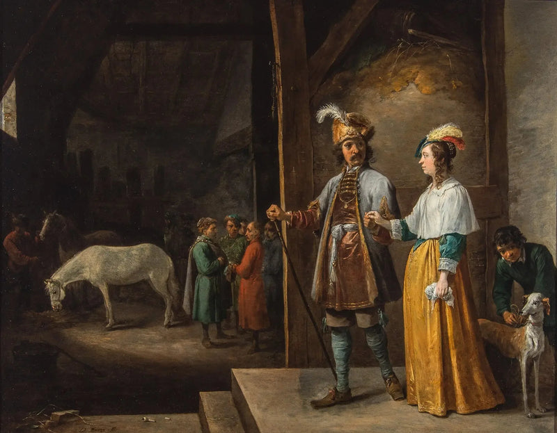 馬屋に入る女性と男性 - デイヴィッド・テニエール・ル・ジュヌ

Source:
Une dame et un monsieur entrant dans une écurie - David Teniers le Jeune
