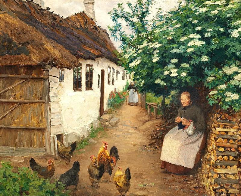 女性が古い家のそばで編み物をしています

Source:
Une femme tricote près d'une vieille maison. - H. A. Brendekilde
