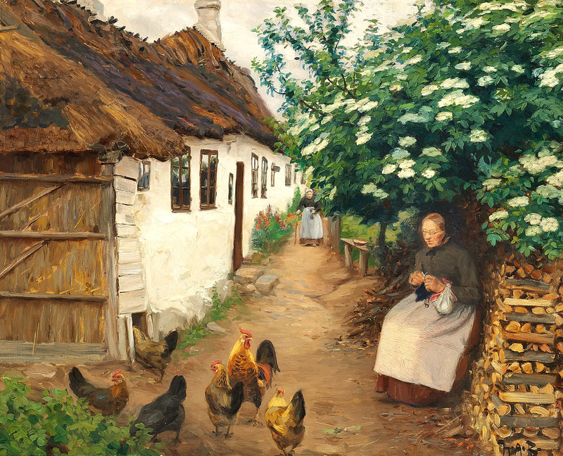 女性が古い家のそばで編み物をしています

Source:
Une femme tricote près d'une vieille maison. - H. A. Brendekilde