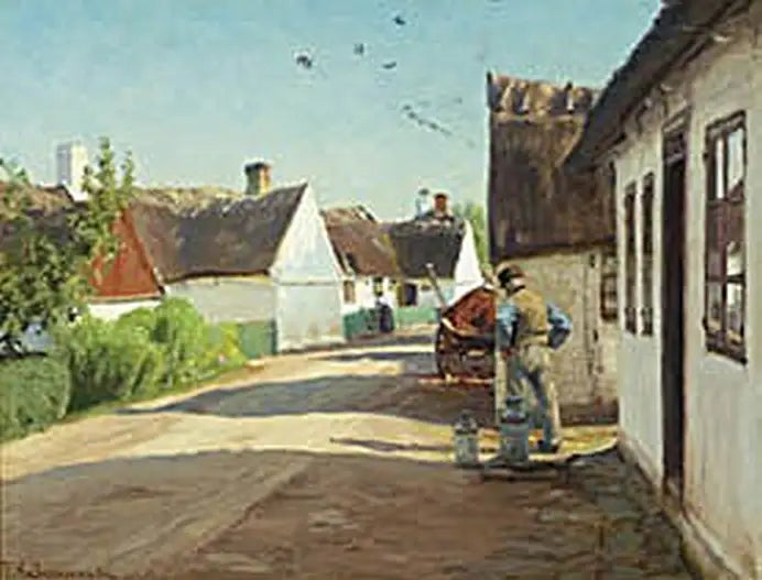 夏の日の村で、牛乳缶のそばに立つ男 - H. A. Brendekilde

Source:
Une journée d'été dans un village avec un homme debout près de quelques bidons de lait. - H. A. Brendekilde