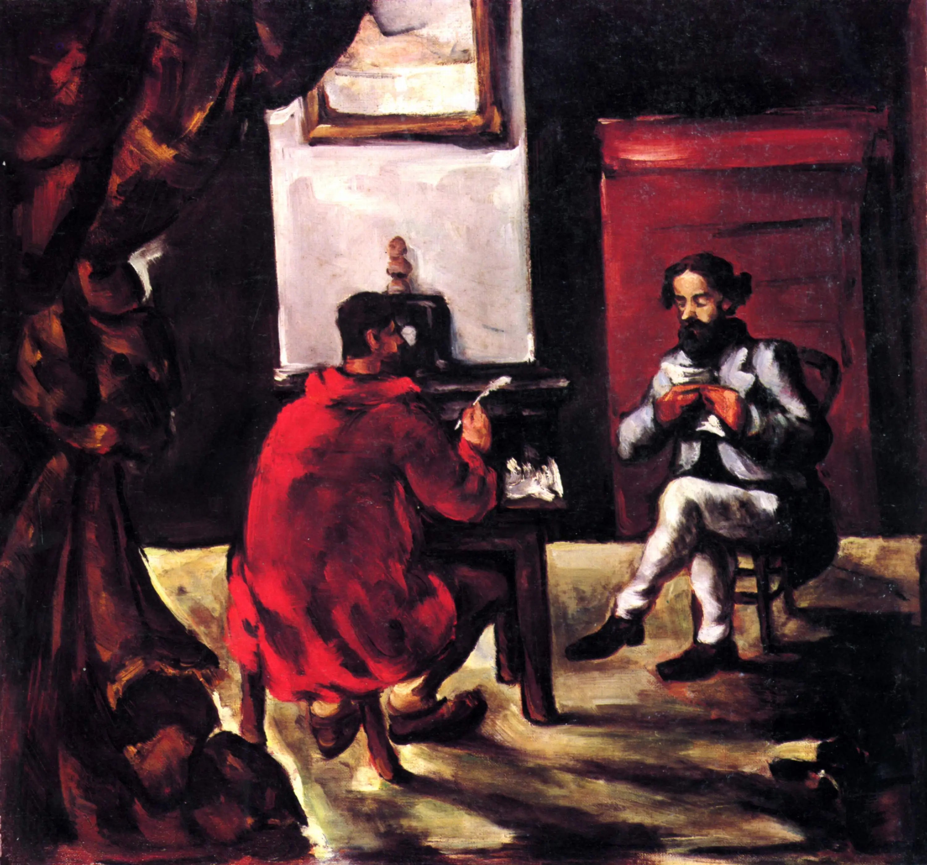 Une lecture de Paul Alexis chez Zola - Paul Cézanne image 1 reproduction artisanale de tableau