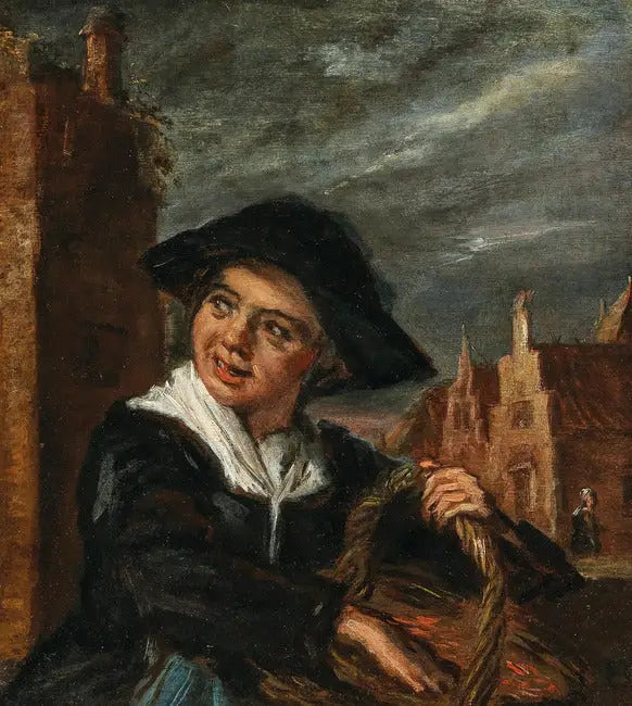 Une pêcheuse devant une place de ville - Frans Hals - Alpha Reproduction