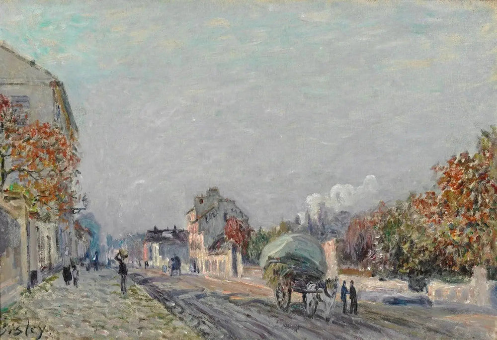 Une rue à Marly - Alfred Sisley image 1 reproduction de peinture à l’huile