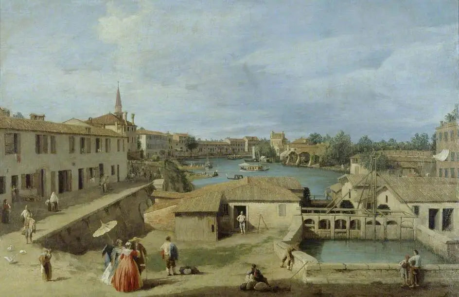 Une vue de Dolo sur le canal de la Brenta - Canaletto - Alpha Reproduction