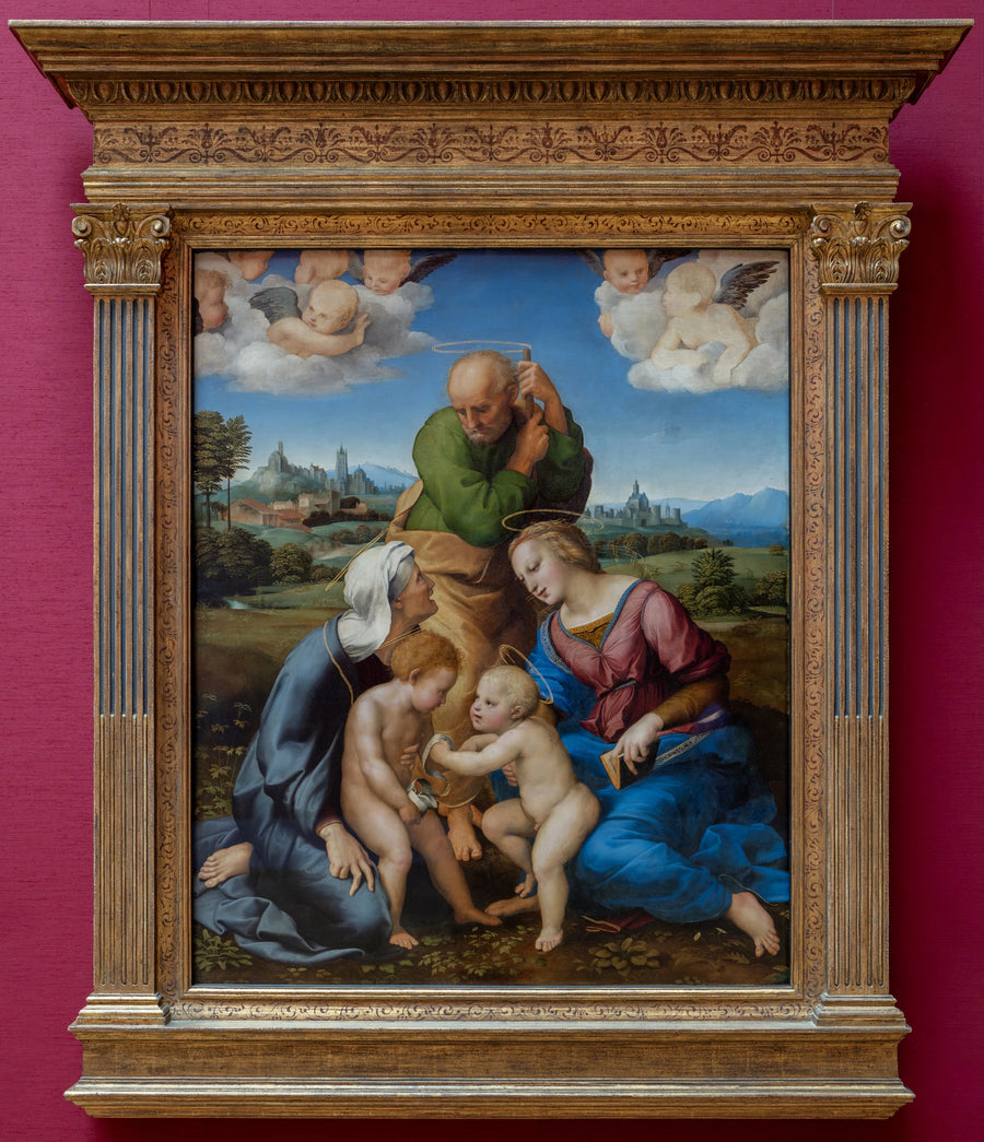 La Sainte Famille avec saint Jean-Baptiste - Raphaël Sanzio - Réproduction huile sur toile