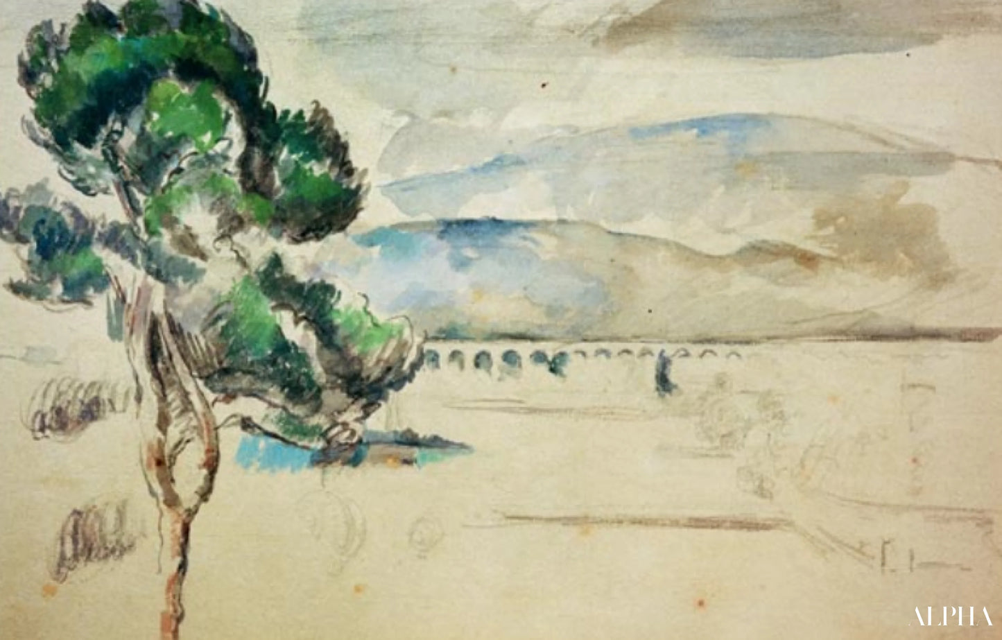 アルク渓谷と高架橋 - ポール・セザンヌ - 高級絵画および絵画の複製
