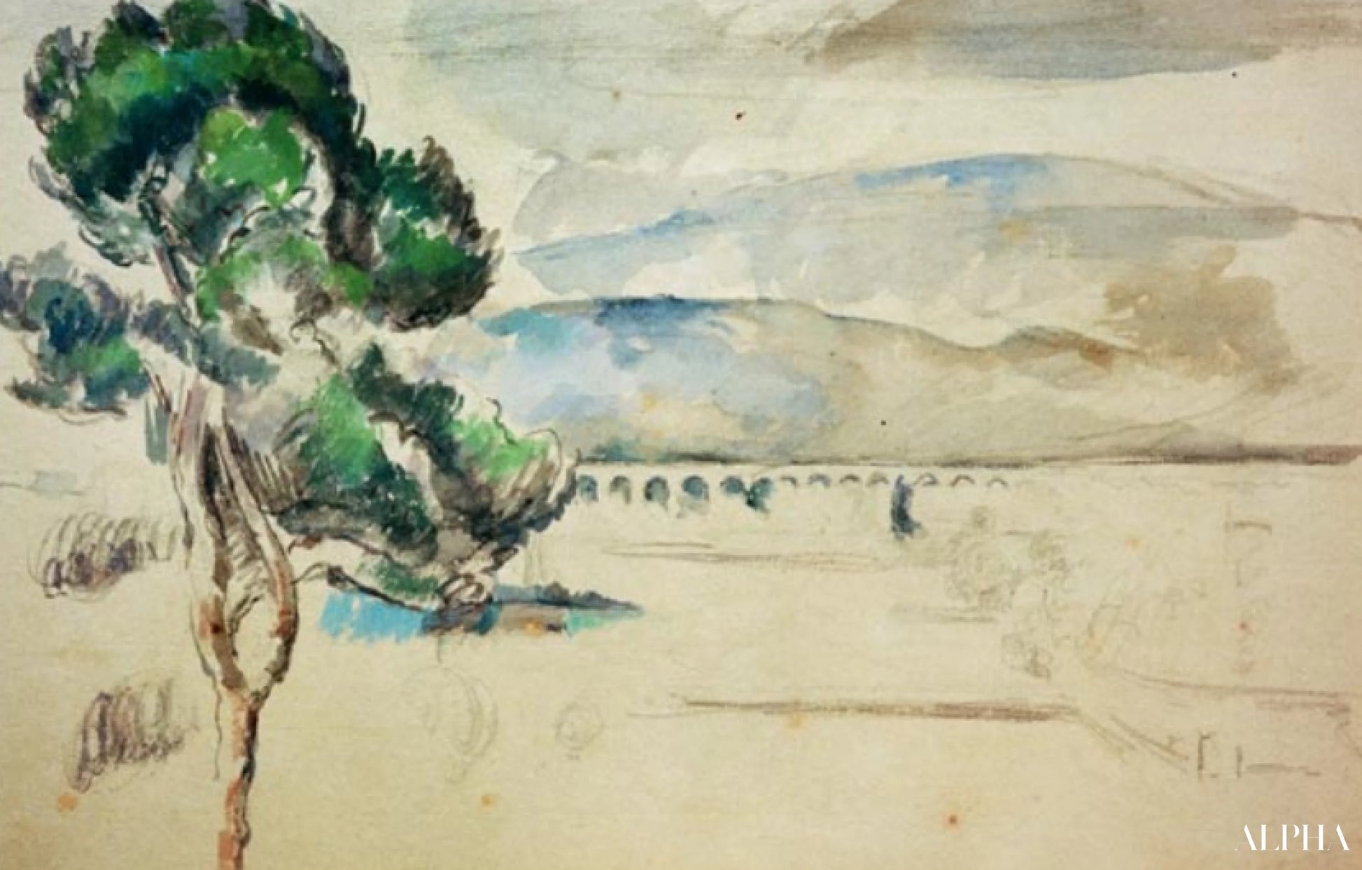 アルク渓谷と高架橋 - ポール・セザンヌ - 高級絵画および絵画の複製