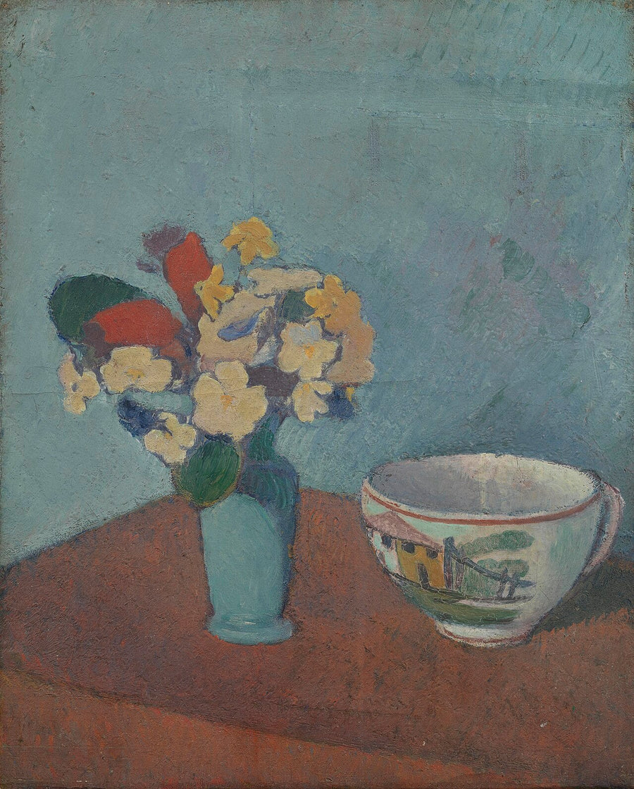 花とカップの花瓶 - エミール・ベルナール