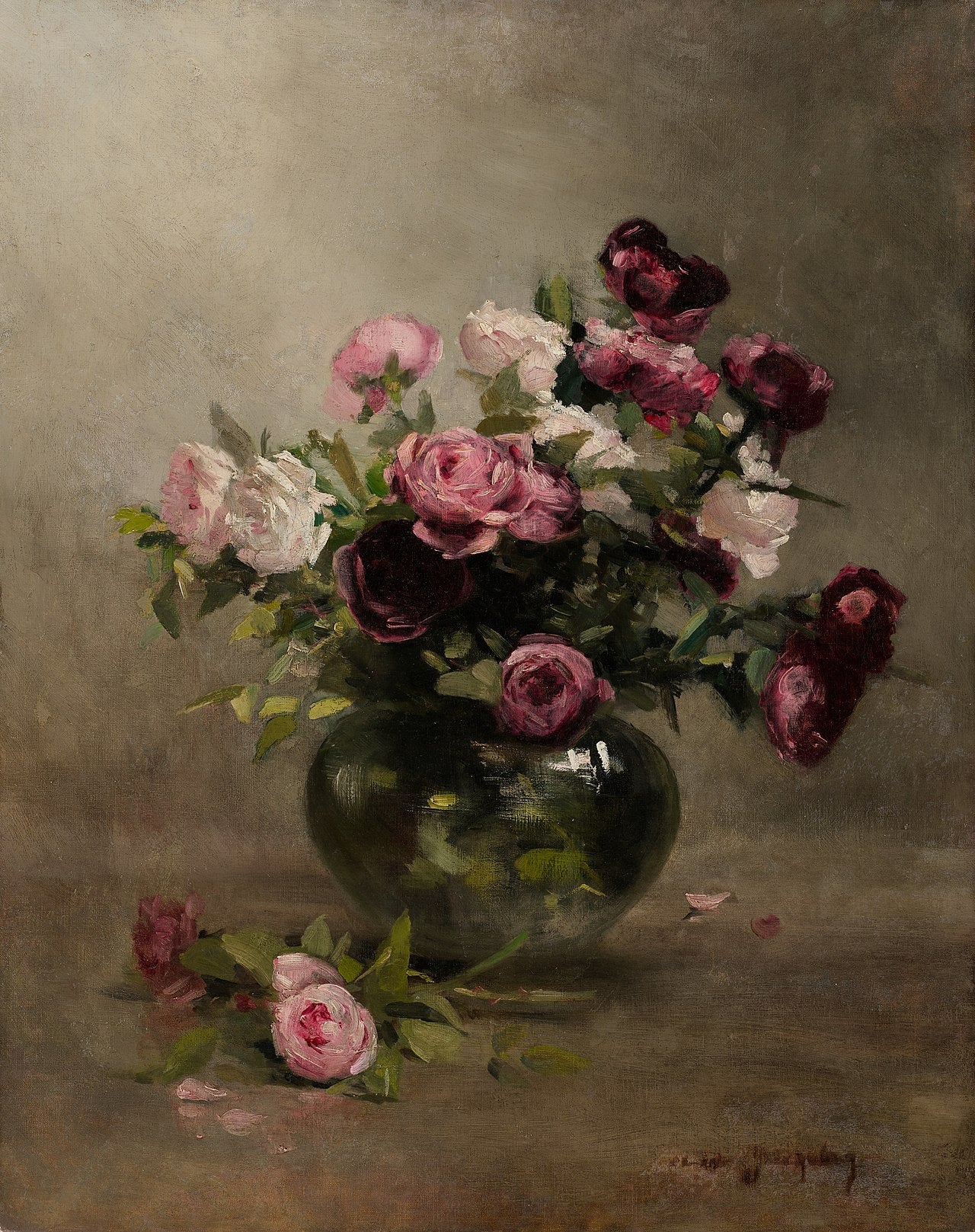 Vase de roses - Eva Gonzalès - Alpha Reproduction