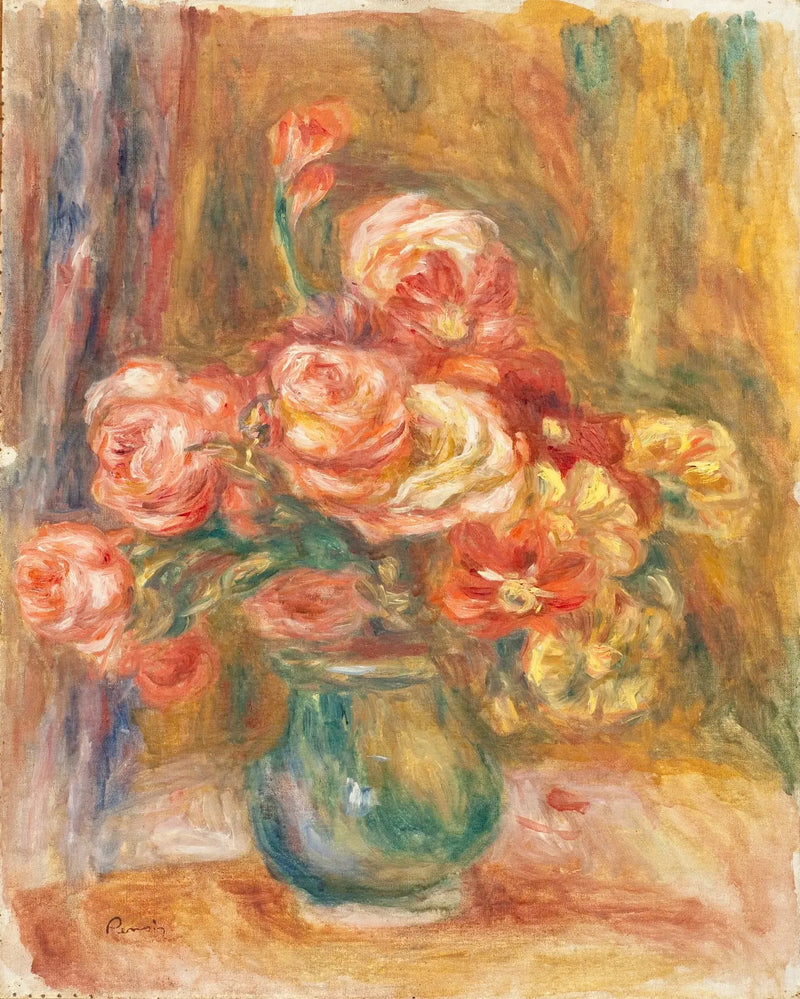 バラの花瓶 - ピエール＝オーギュスト・ルノワール
