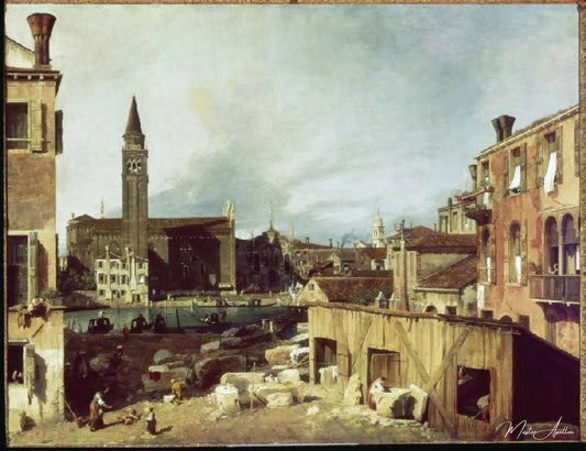 Venise, Canal Grande, Église u.Scuola della Carita - Giovanni Antonio Canal - Reproductions de tableaux et peintures haut de gamme