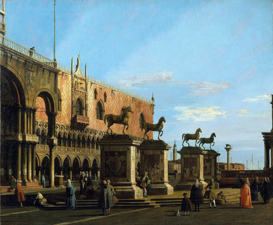 ヴェネツィア：ピアッツェッタのカプリッチョとサンマルコの馬 - カナレット

Source:
Venise : capriccio de la Piazzetta avec les chevaux de Saint-Marc - Canaletto