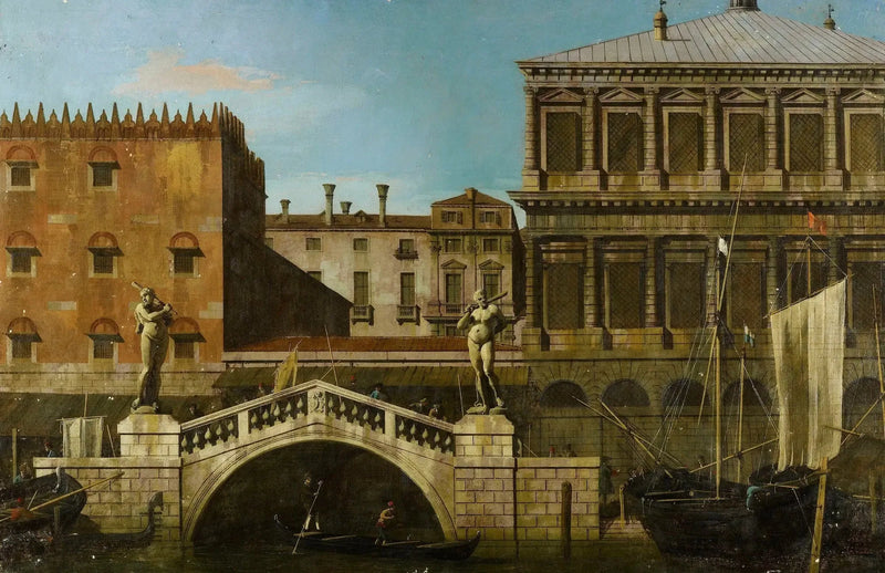 ヴェネツィア：ゼッカと倉庫の幻想、ペスカリア橋を含む - カナレット

Source:
Venise : capriccio du Zecca et des greniers avec le Ponte della Pescaria - Canaletto