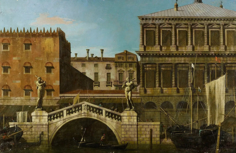 ヴェネツィア：ゼッカと倉庫の幻想、ペスカリア橋を含む - カナレット

Source:
Venise : capriccio du Zecca et des greniers avec le Ponte della Pescaria - Canaletto