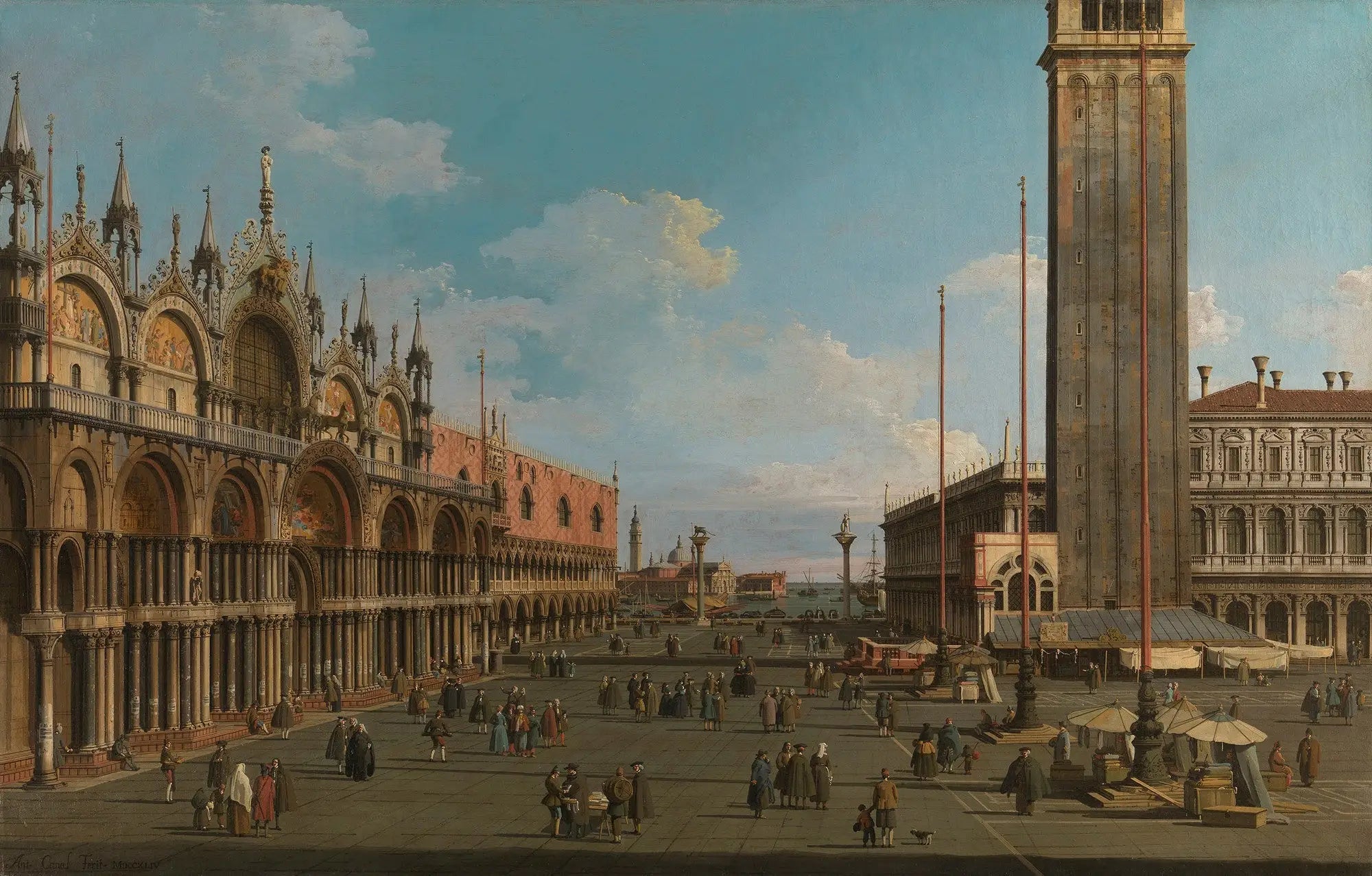 Venise: la Piazza et la Piazzetta de la Torre dell’Orologio vers San Giorgio - Canaletto - Alpha Reproduction