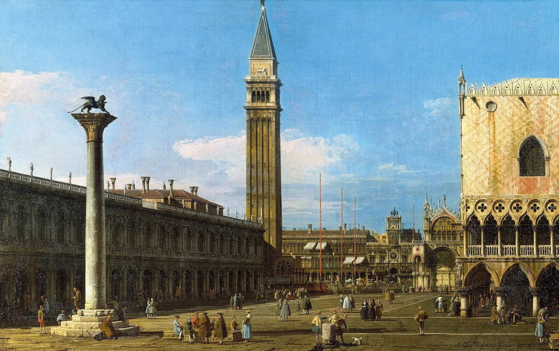 ヴェネツィア：ピアッツェッタから時計塔方面へ - カナレット

Source:
Venise : la Piazzetta vers la Torre dell'Orologio - Canaletto
